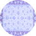 Round Oriental Blue Modern Rug, abs3393blu