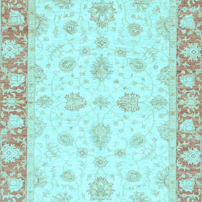 Machine Washable Oriental Light Blue Modern Rug, wshabs3393lblu