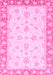 Machine Washable Oriental Pink Modern Rug, wshabs3393pnk