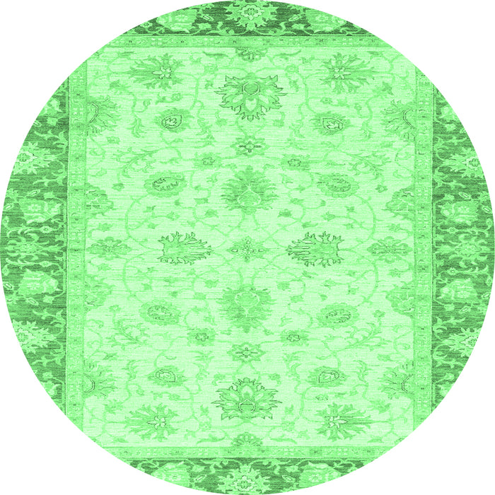 Round Oriental Emerald Green Modern Rug, abs3393emgrn