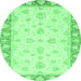 Round Oriental Emerald Green Modern Rug, abs3393emgrn