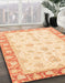 Abstract Sun Yellow Oriental Rug in Family Room, abs3393