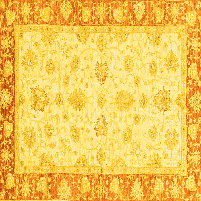 Square Oriental Yellow Modern Rug, abs3393yw