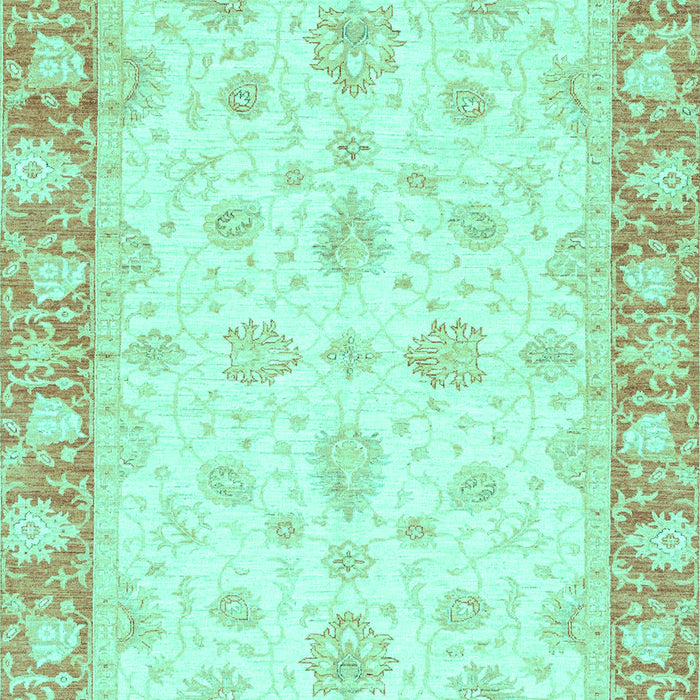 Machine Washable Oriental Turquoise Modern Area Rugs, wshabs3393turq