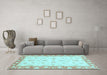 Machine Washable Oriental Light Blue Modern Rug in a Living Room, wshabs3393lblu