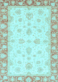 Oriental Light Blue Modern Rug, abs3393lblu