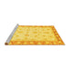 Sideview of Machine Washable Oriental Yellow Modern Rug, wshabs3393yw