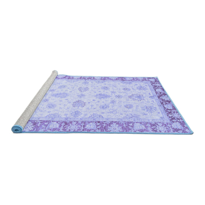 Sideview of Machine Washable Oriental Blue Modern Rug, wshabs3393blu