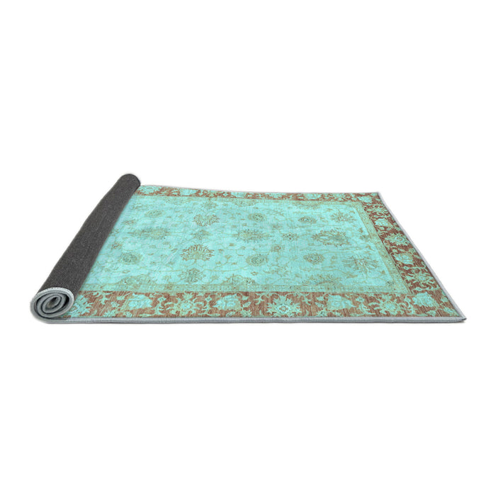 Sideview of Oriental Light Blue Modern Rug, abs3393lblu