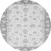 Round Oriental Gray Modern Rug, abs3393gry