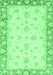 Machine Washable Oriental Emerald Green Modern Area Rugs, wshabs3393emgrn