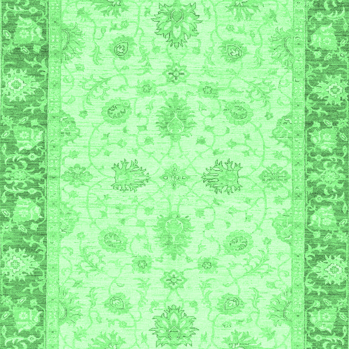 Machine Washable Oriental Emerald Green Modern Area Rugs, wshabs3393emgrn