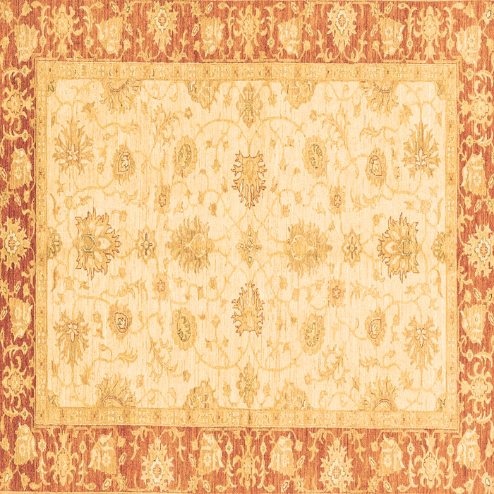 Square Machine Washable Oriental Brown Modern Rug, wshabs3393brn