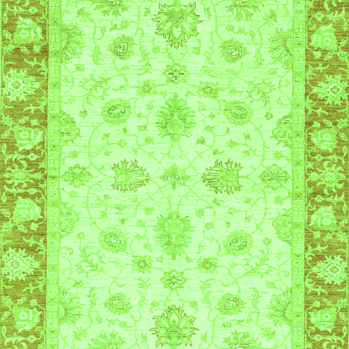 Machine Washable Oriental Green Modern Area Rugs, wshabs3393grn