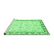 Sideview of Machine Washable Oriental Emerald Green Modern Area Rugs, wshabs3393emgrn