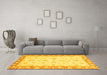 Machine Washable Oriental Yellow Modern Rug in a Living Room, wshabs3393yw