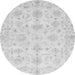 Round Oriental Gray Modern Rug, abs3394gry