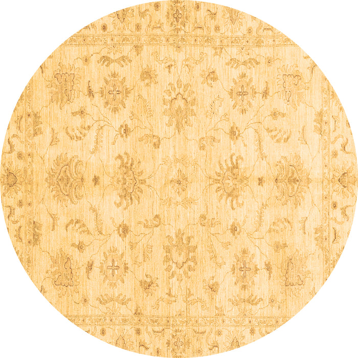 Round Oriental Brown Modern Rug, abs3394brn