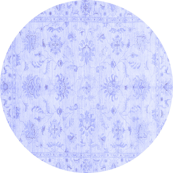 Round Oriental Blue Modern Rug, abs3394blu
