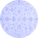 Round Oriental Blue Modern Rug, abs3394blu