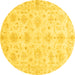 Round Oriental Yellow Modern Rug, abs3394yw