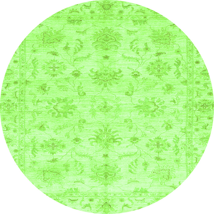 Round Oriental Green Modern Rug, abs3394grn