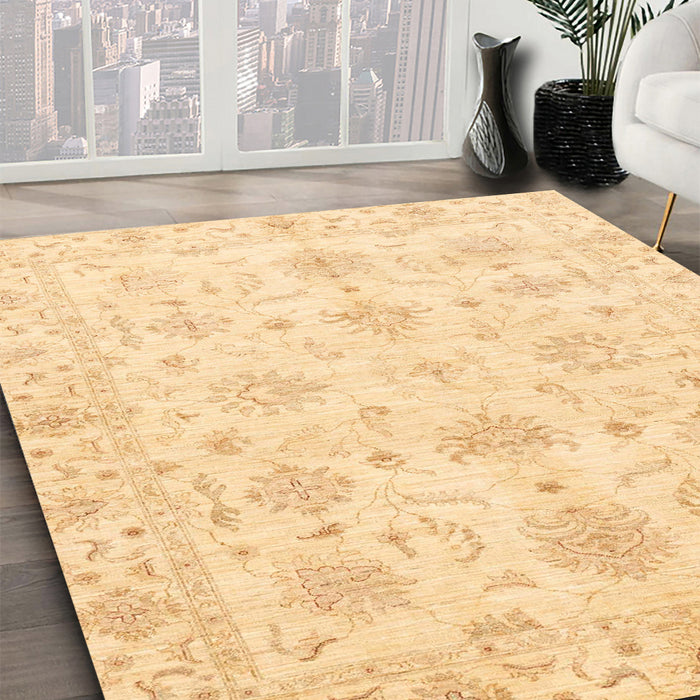 Machine Washable Abstract Brown Gold Rug in a Family Room, wshabs3394