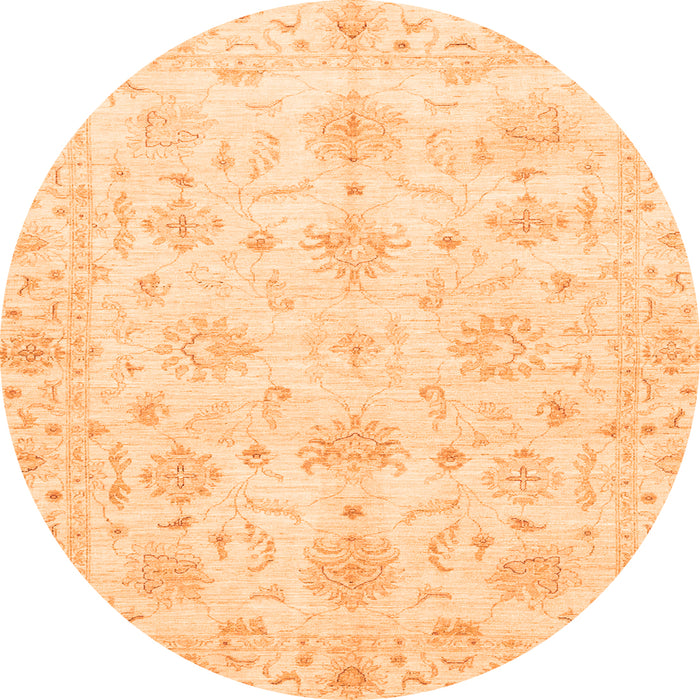 Round Oriental Orange Modern Rug, abs3394org