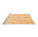 Sideview of Machine Washable Oriental Orange Modern Area Rugs, wshabs3394org