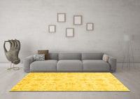 Machine Washable Oriental Yellow Modern Rug, wshabs3394yw