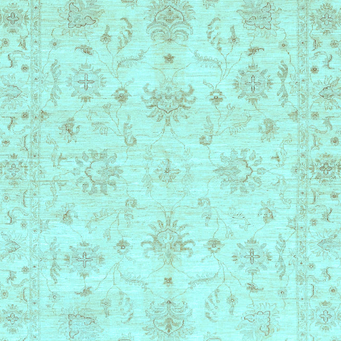 Machine Washable Oriental Light Blue Modern Rug, wshabs3394lblu