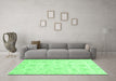 Machine Washable Oriental Emerald Green Modern Area Rugs in a Living Room,, wshabs3394emgrn