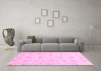 Machine Washable Oriental Pink Modern Rug, wshabs3394pnk