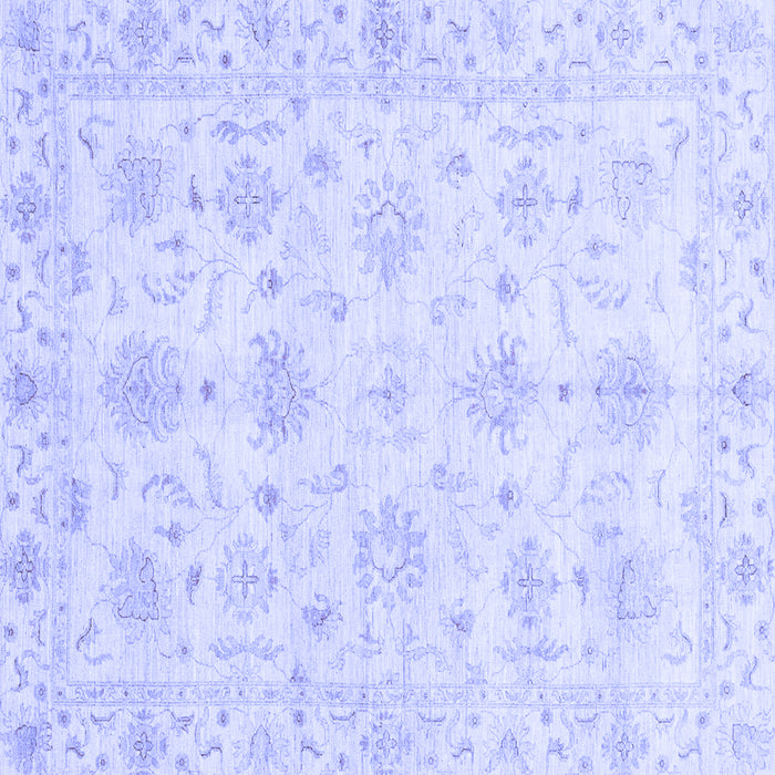 Square Machine Washable Oriental Blue Modern Rug, wshabs3394blu