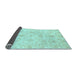 Sideview of Oriental Light Blue Modern Rug, abs3394lblu