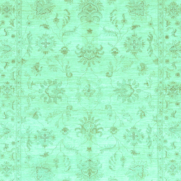 Machine Washable Oriental Turquoise Modern Area Rugs, wshabs3394turq