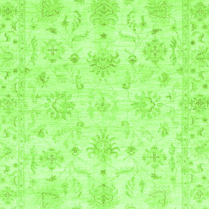 Machine Washable Oriental Green Modern Area Rugs, wshabs3394grn