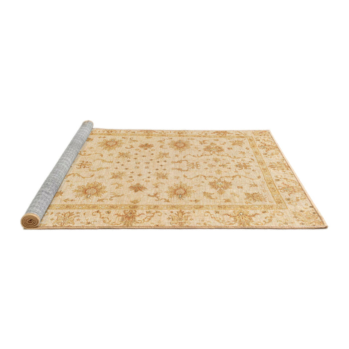 Sideview of Machine Washable Abstract Orange Rug, wshabs3395