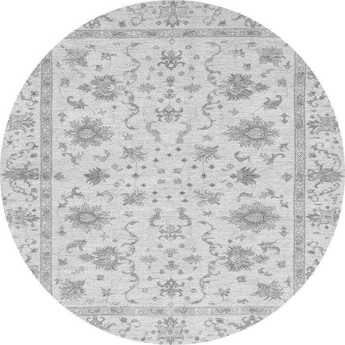 Round Oriental Gray Modern Rug, abs3395gry
