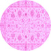 Round Oriental Purple Modern Rug, abs3395pur