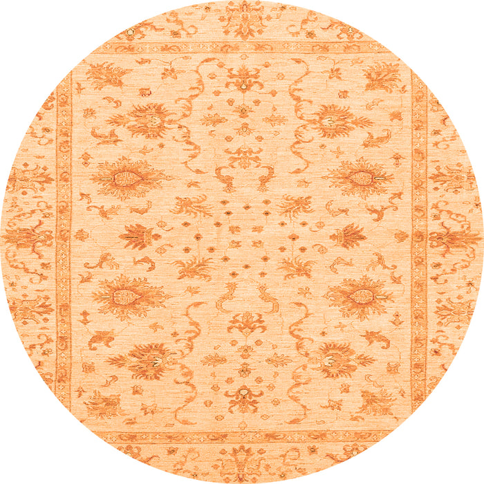 Round Oriental Orange Modern Rug, abs3395org