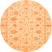 Round Oriental Orange Modern Rug, abs3395org