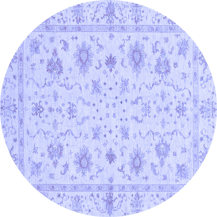 Round Oriental Blue Modern Rug, abs3395blu