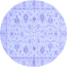 Round Oriental Blue Modern Rug, abs3395blu