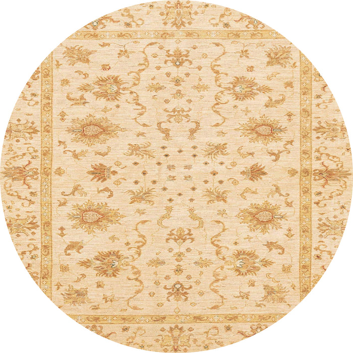 Round Abstract Orange Oriental Rug, abs3395