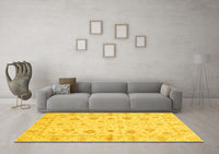 Machine Washable Oriental Yellow Modern Rug, wshabs3395yw