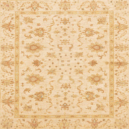 Square Machine Washable Abstract Orange Rug, wshabs3395