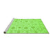 Sideview of Machine Washable Oriental Green Modern Area Rugs, wshabs3395grn