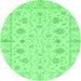 Round Oriental Emerald Green Modern Rug, abs3395emgrn