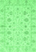 Machine Washable Oriental Emerald Green Modern Area Rugs, wshabs3395emgrn